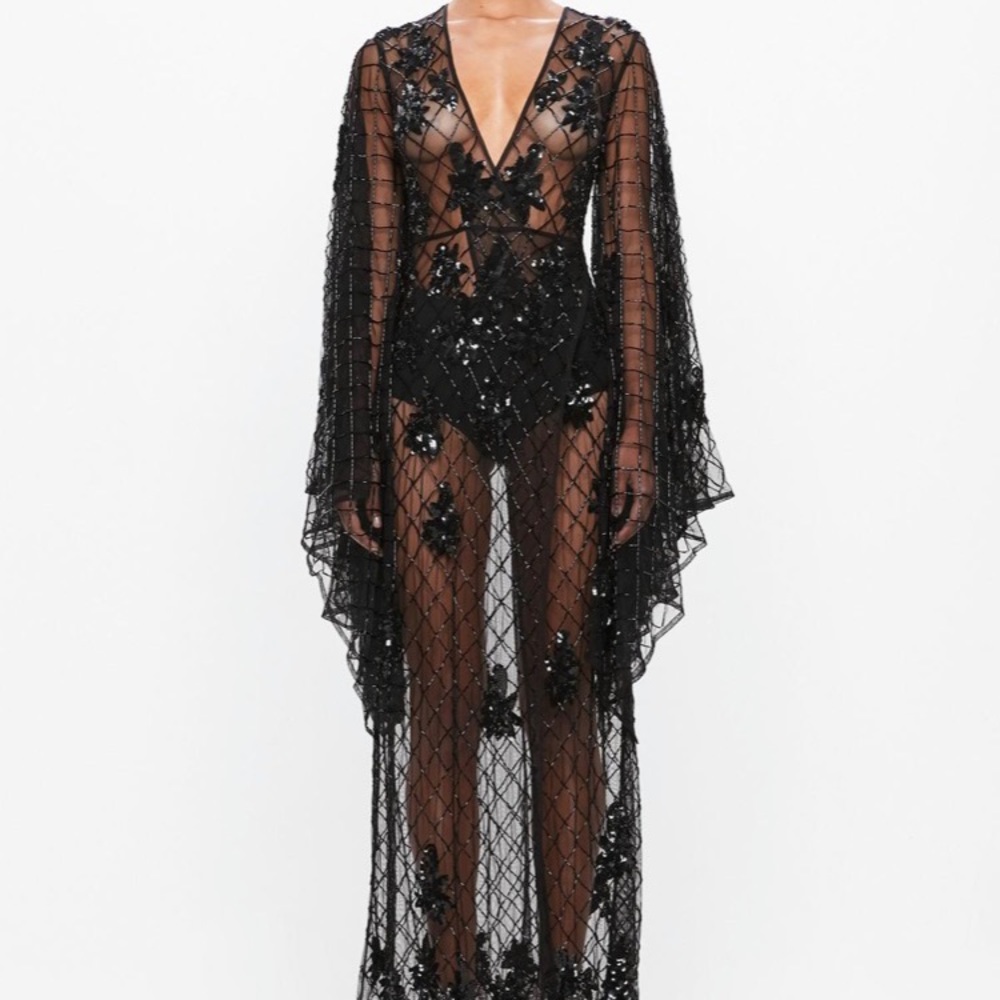 Peace and love kimono sequin dress